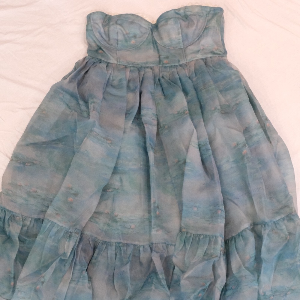 Selkie - Water Lilies French Corset Puff Dress - XL